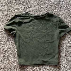 dark olive green crop top